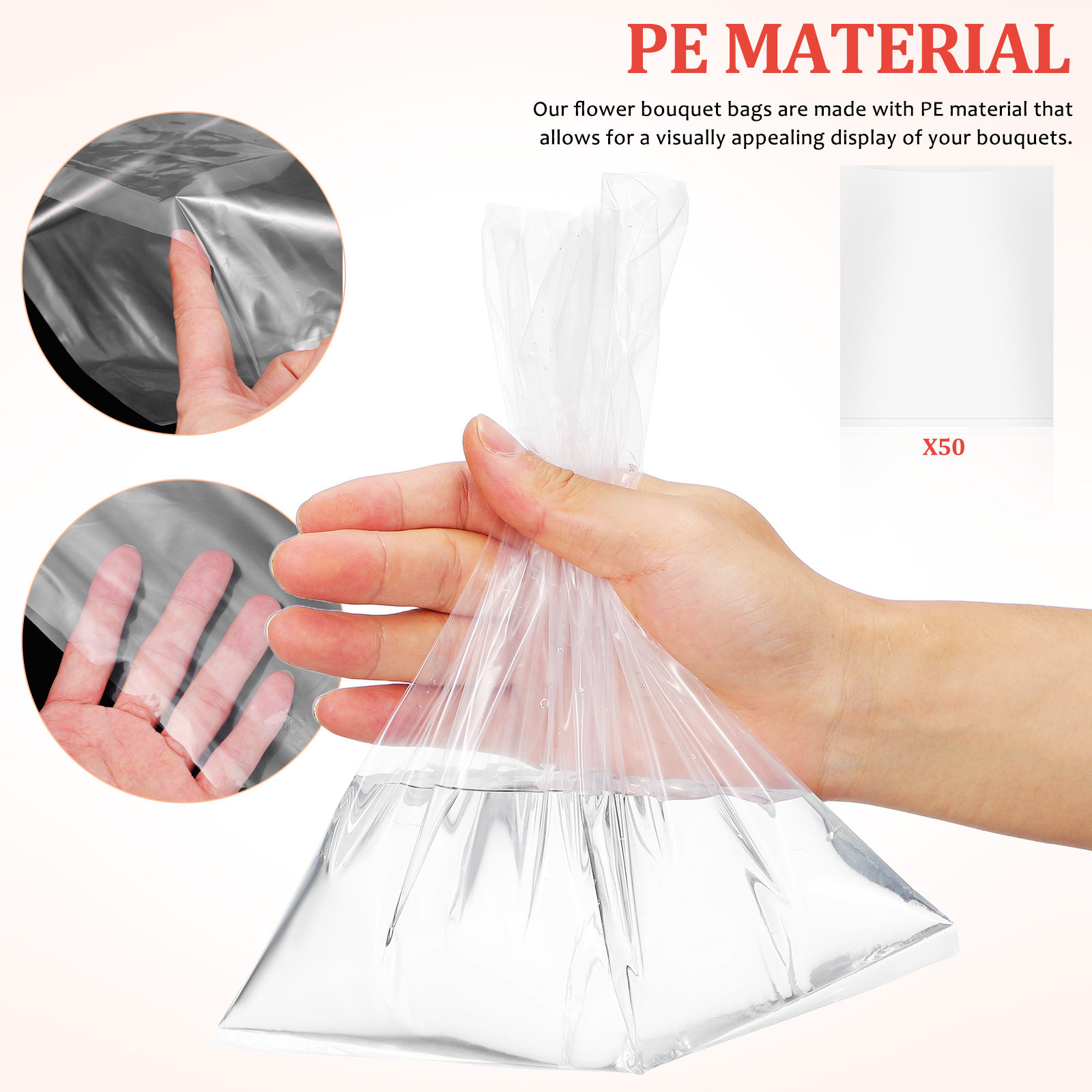 50pcs Flower Bags Plastic Fres - Nutrition & Fitness Hub Photos review and price