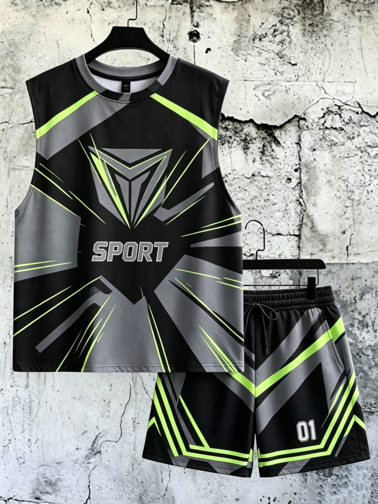 Men's Geometric Sport Print Sl - Fitness & Nutrition Lab Zapopan review and price